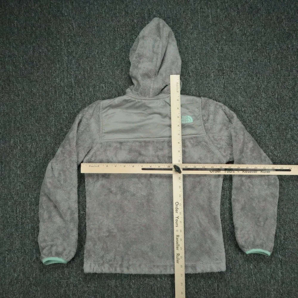 The North Face Jacket Girls Medium Gray Oso Hoodie Full Zip Pockets Hooded Youth